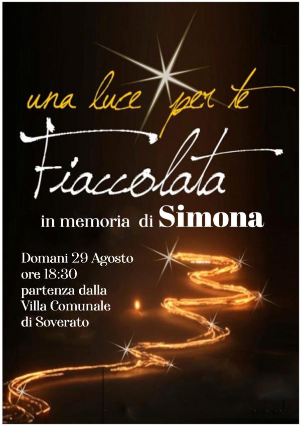 La città di Soverato dedica una Fiaccolata a Simona Cavallaro images La città di Soverato dedica una Fiaccolata a Simona Cavallaro