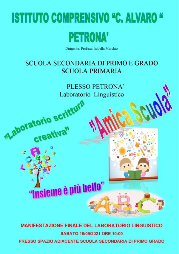 Petronà. Scuola, sabato 18 la manifestazione conclusiva del Laboratorio linguistico dell'I.C. "C. Alvaro" images Petronà. Scuola, sabato 18 la manifestazione conclusiva del Laboratorio linguistico dell'I.C. "C. Alvaro"