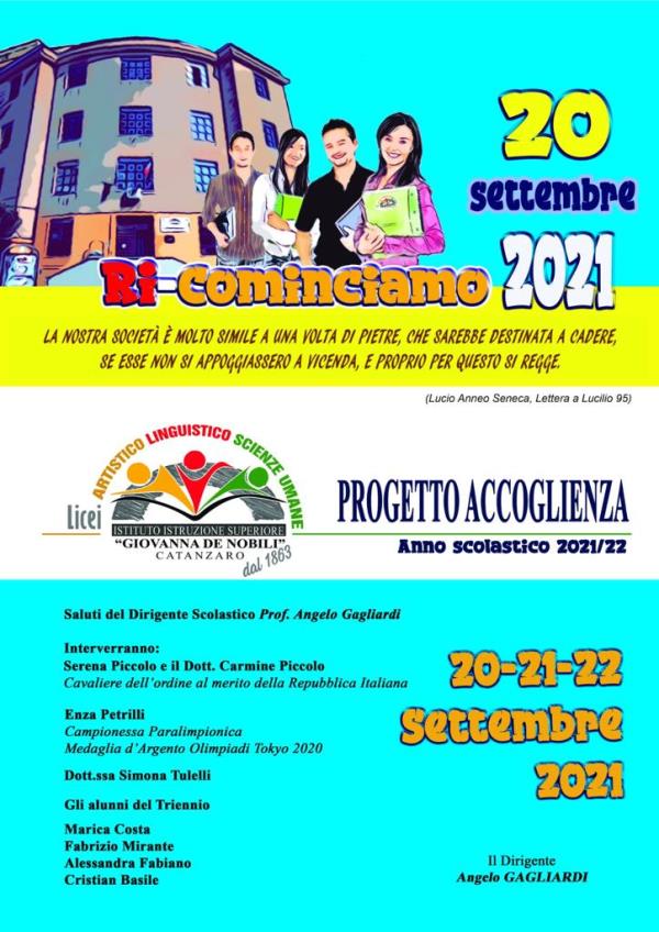 images Catanzaro. Scuola, al "De Nobili" si riparte dall'accoglienza: "speranza" e "rinascita" le due parole d'ordine 