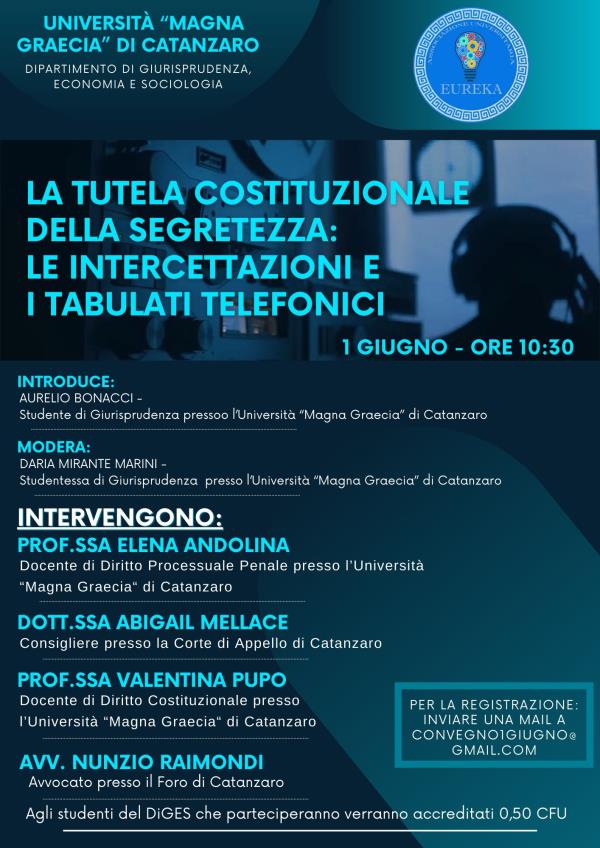 images Umg, mercoledì incontro sulla "Tutela costituzionale della segretezza: le intercettazioni e i tabulati telefonici"