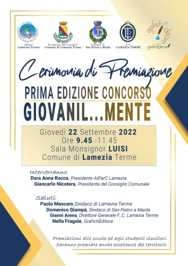 Identità e territorio, concluso a Lamezia il concorso di AIParC "Giovanil…Mente" images Identità e territorio, concluso a Lamezia il concorso di AIParC "Giovanil…Mente"
