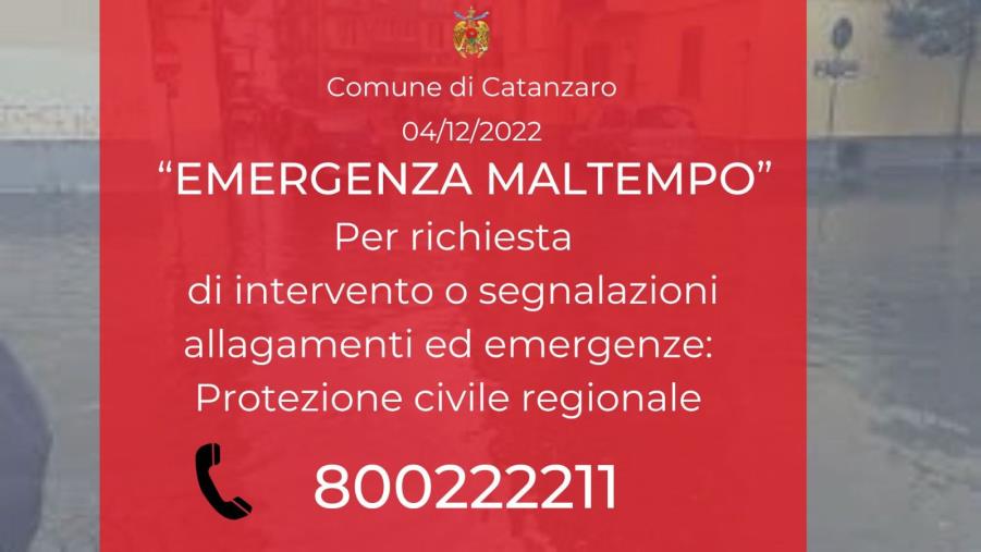Alluvione nel Catanzarese, attivato il numero per le emergenze della Protezione Civile images Alluvione nel Catanzarese, attivato il numero per le emergenze della Protezione Civile