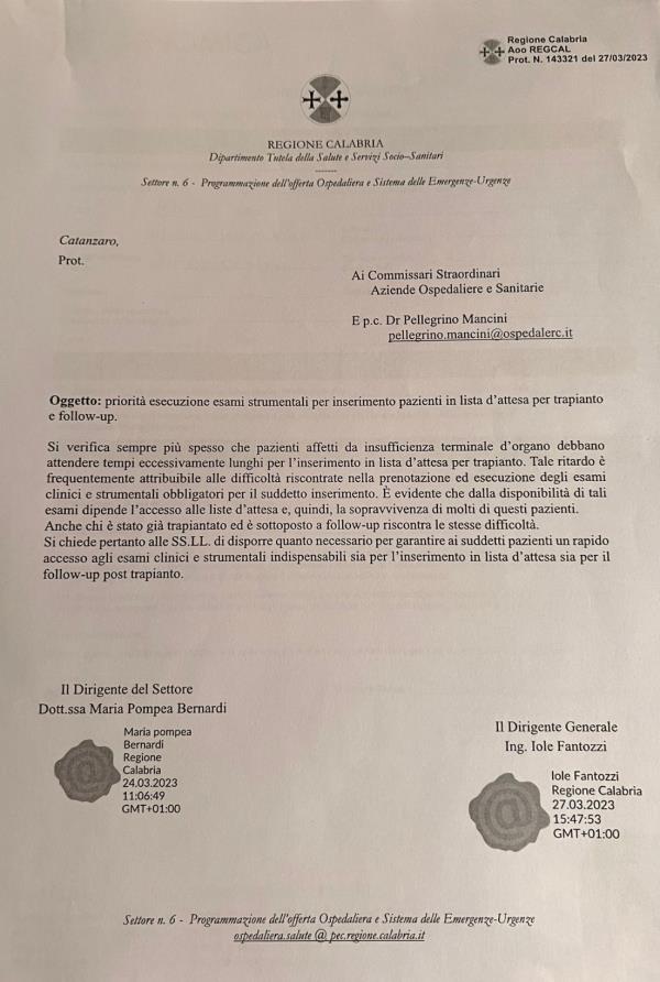 Trapianti, ok della Regione ad esami strumentali in priorità per pazienti in lista d'attesa images Trapianti, ok della Regione ad esami strumentali in priorità per pazienti in lista d'attesa