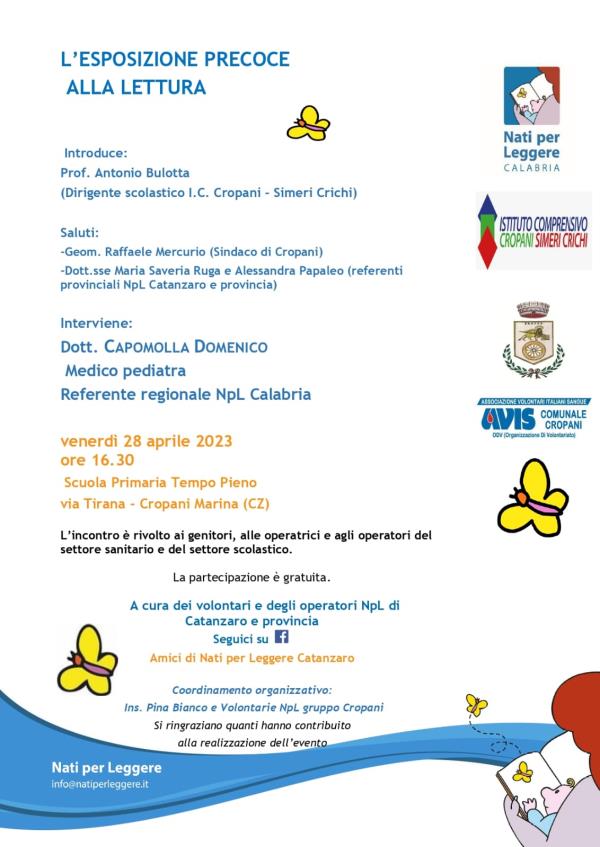 images Cropani, a scuola oggi il convegno &nbsp;“L’esposizione precoce alla lettura”: presenti i volontari Nati per Leggere