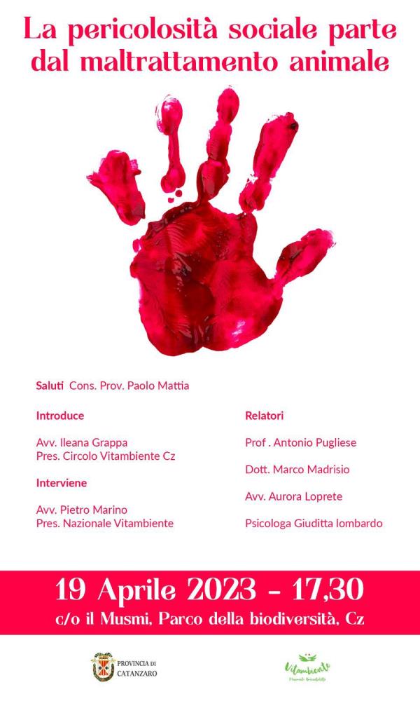 images "La pericolosità sociale parte dal maltrattamento dell’animale", convegno al Musmi di Catanzaro  