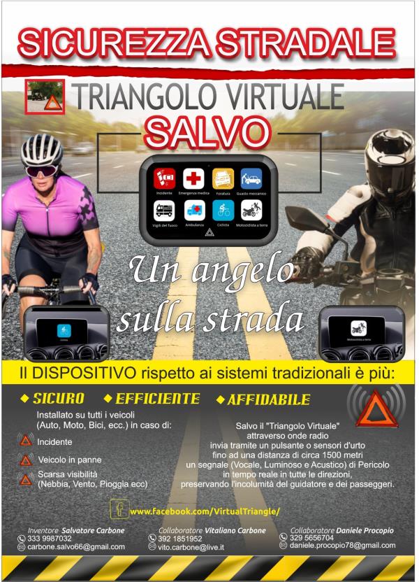 'Salvo', un catanzarese ha brevettato un triangolo virtuale che avverte in caso di incidenti o mezzi in panne images 'Salvo', un catanzarese ha brevettato un triangolo virtuale che avverte in caso di incidenti o mezzi in panne