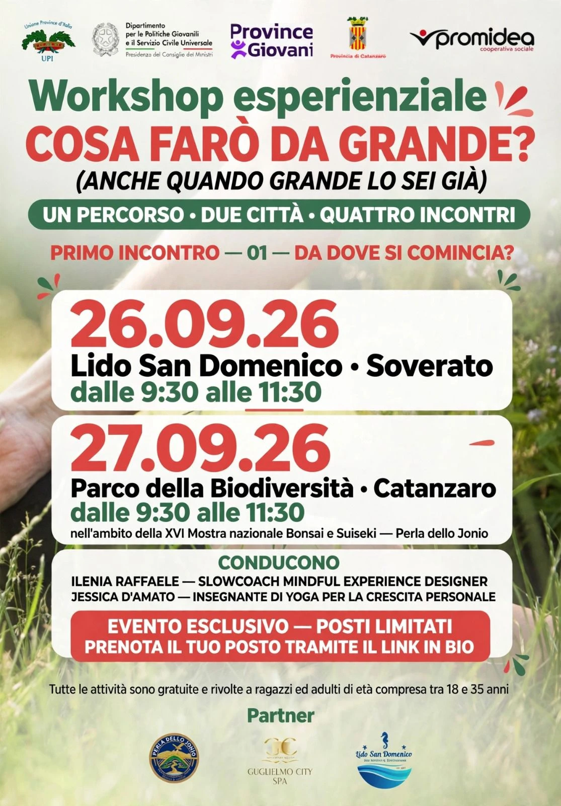 Cosa farò da grande?: a Catanzaro e Soverato al via il percorso di Mindfulness e orientamento del progetto Orizzonte Giovane