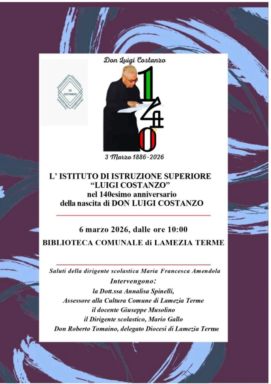 A Lamezia Terme commemorazione in onore di Don Luigi Costanzo 