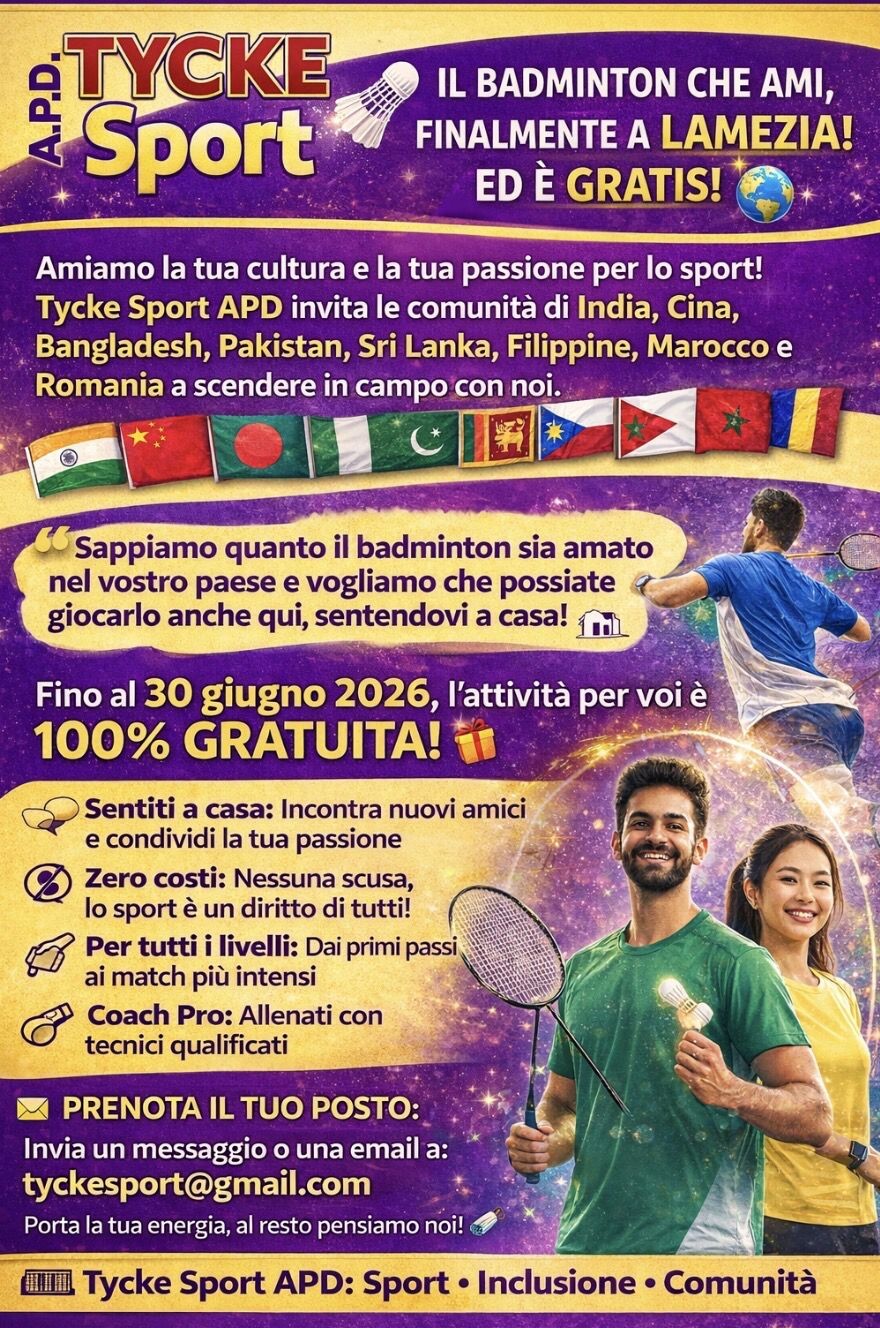 images Badminton a Lamezia: Tycke Sport lancia il progetto gratuito per le comunità internazionali