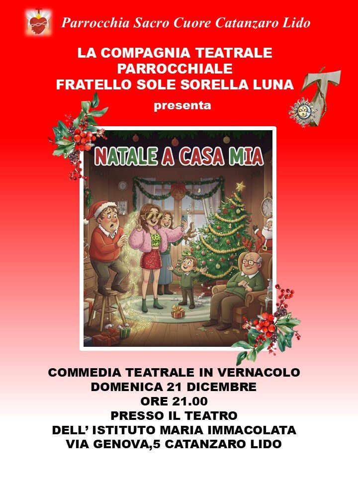 images Catanzaro, in scena stasera al Teatro dell’Istituto Maria Immacolata lo spettacolo “Natale a casa mia” 