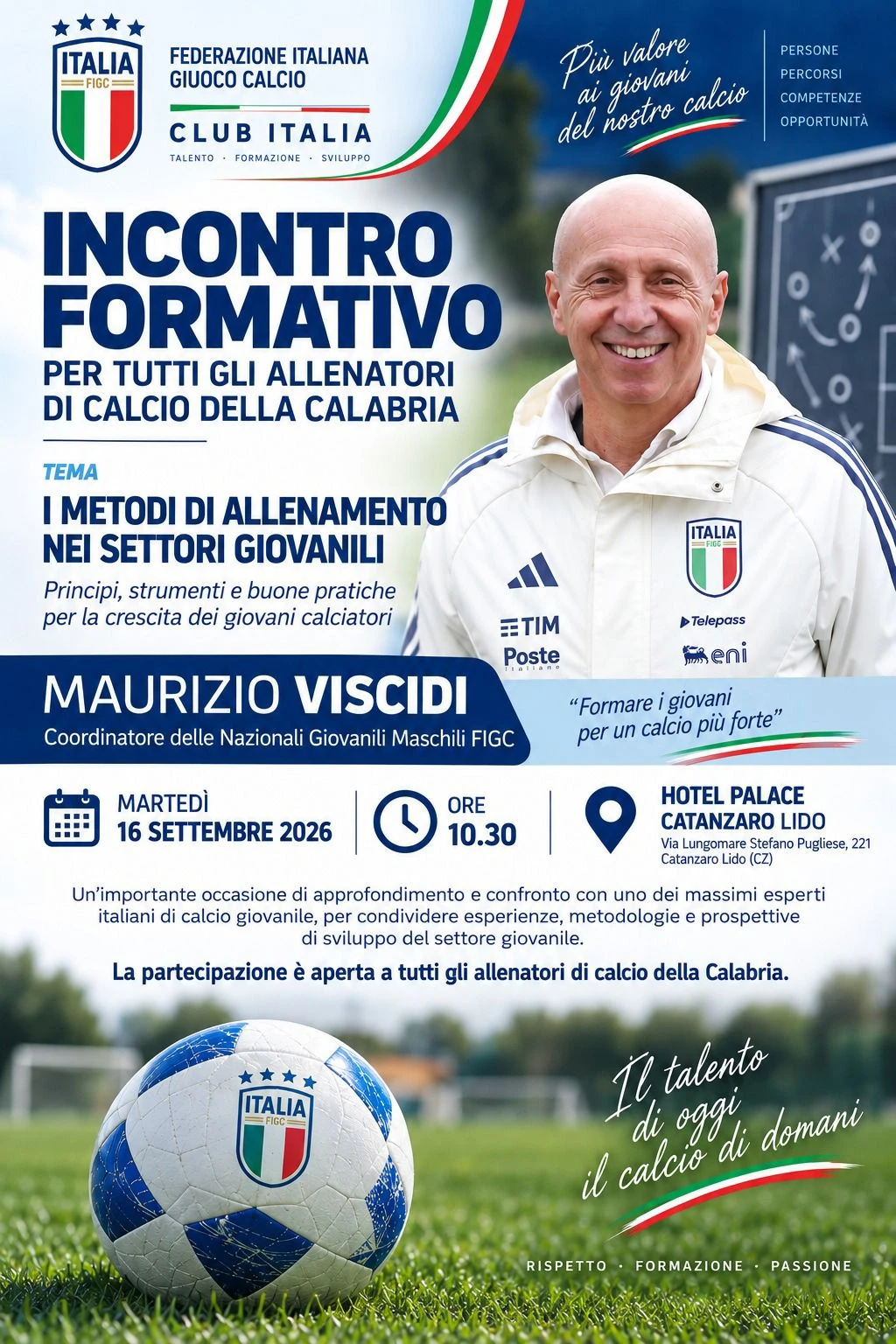 Calcio giovanile, a Catanzaro incontro formativo con Maurizio Viscidi e Gianfranco Zola