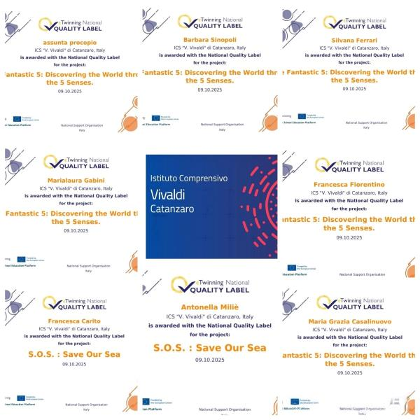 I.C. Vivaldi di Catanzaro, eTwinning assegna 8 National Quality Labels