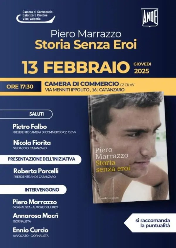 images "Storia Senza eroi" con Piero Marrazzo: giovedì alla Camera di Commercio di Catanzaro 

