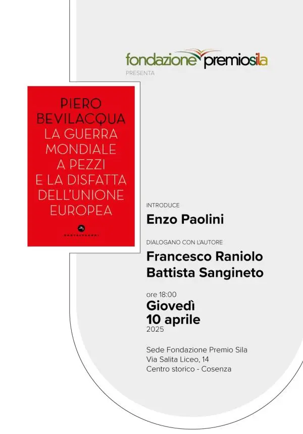 images Cosenza, la Fondazione Premio Sila presenta il nuovo libro di Piero Bevilacqua 
