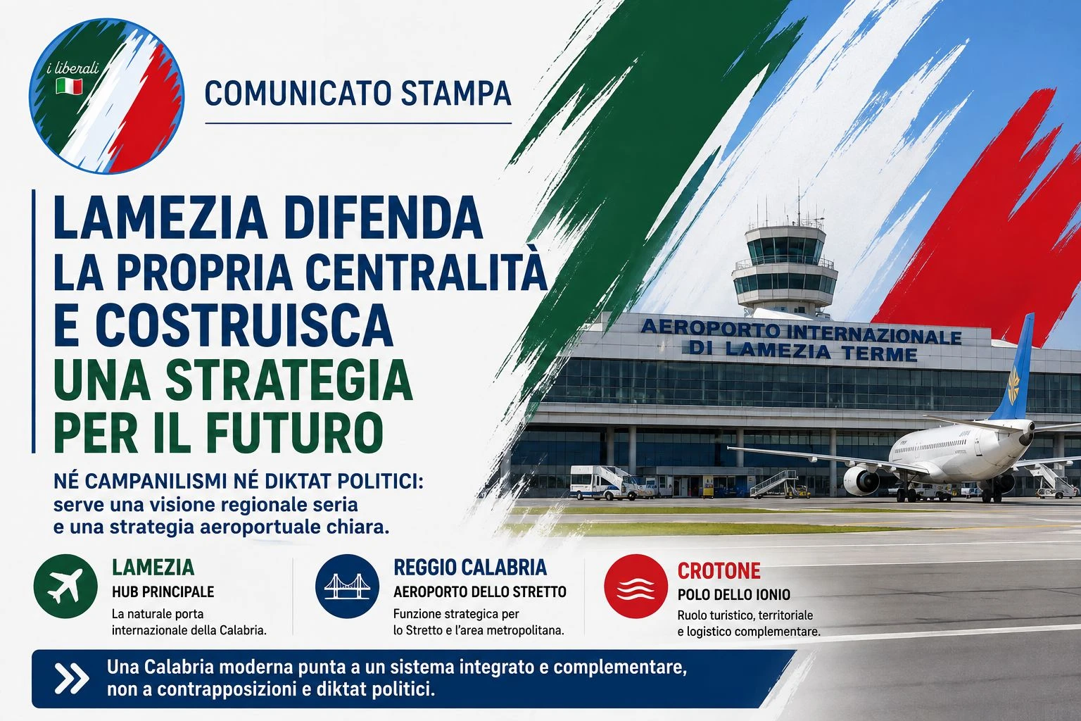  Gullo (I Liberali): “Né campanilismi né diktat politici, Lamezia difenda la propria centralità”