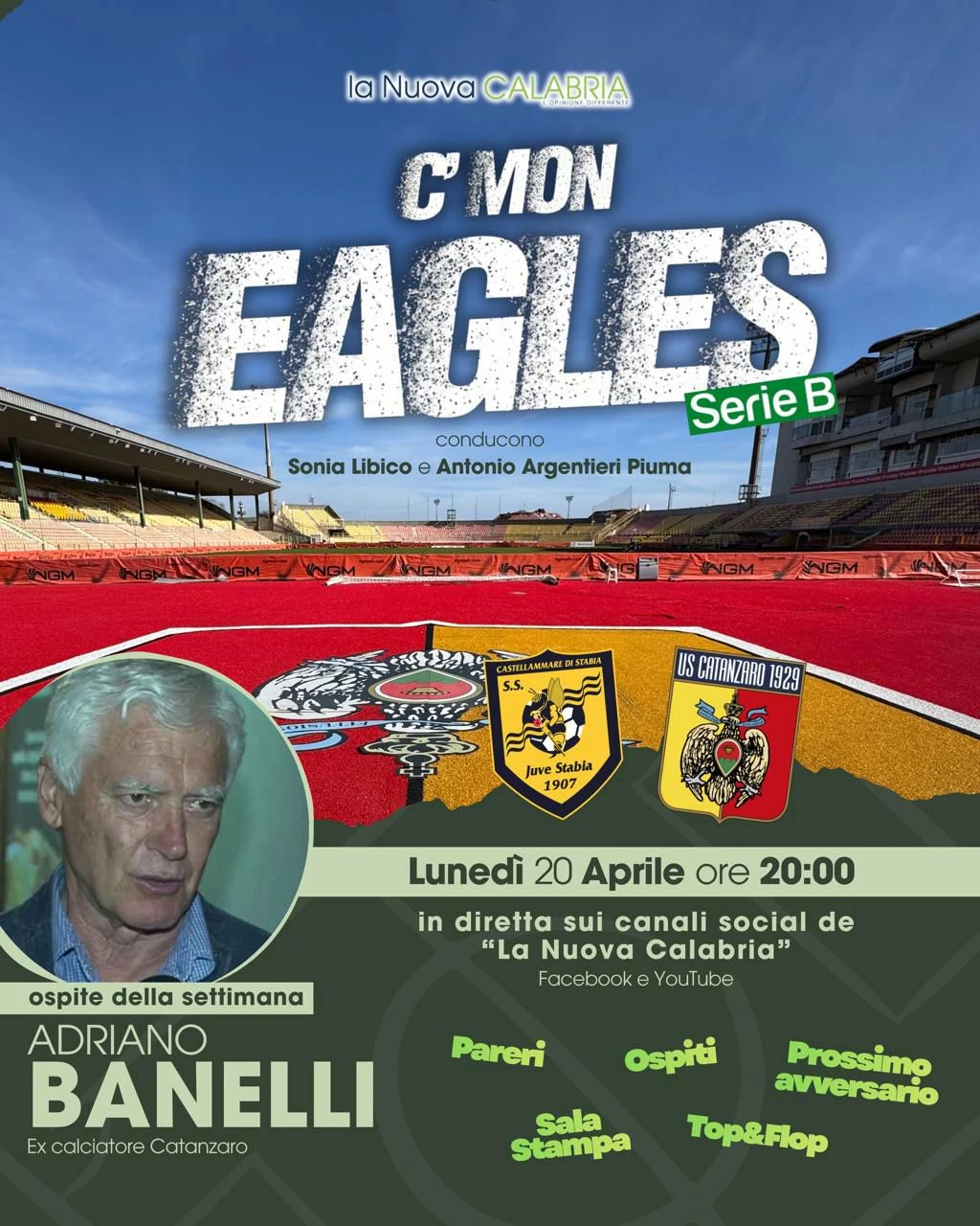 Post Juve Stabia-Catanzaro: ospiti l’ex capitano giallorosso Banelli e il club Roma