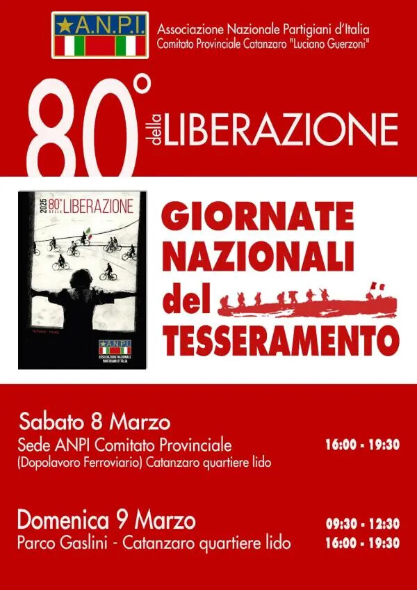 L'8 e 9 marzo anche a Catanzaro le Giornate di tesseramento ANPI images L'8 e 9 marzo anche a Catanzaro le Giornate di tesseramento ANPI