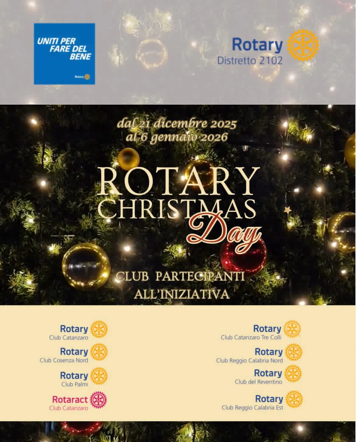 Al via da Catanzaro gli eventi "Rotary Christmas Day"