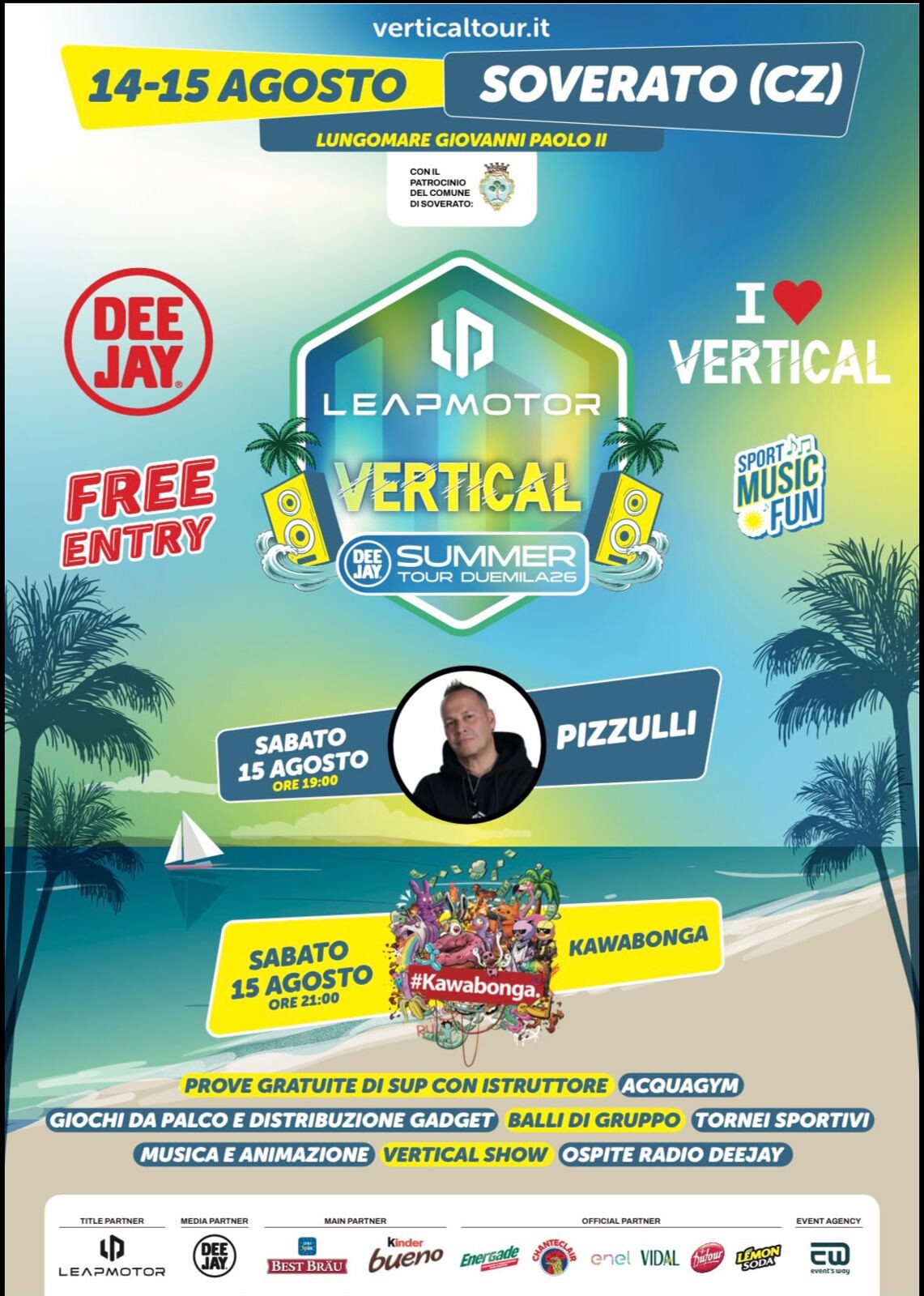 images Soverato accende il Ferragosto: il Leapmotor Vertical Summer Tour porta sulla spiaggia l’energia di Pizzulli e lo show di Kawabonga