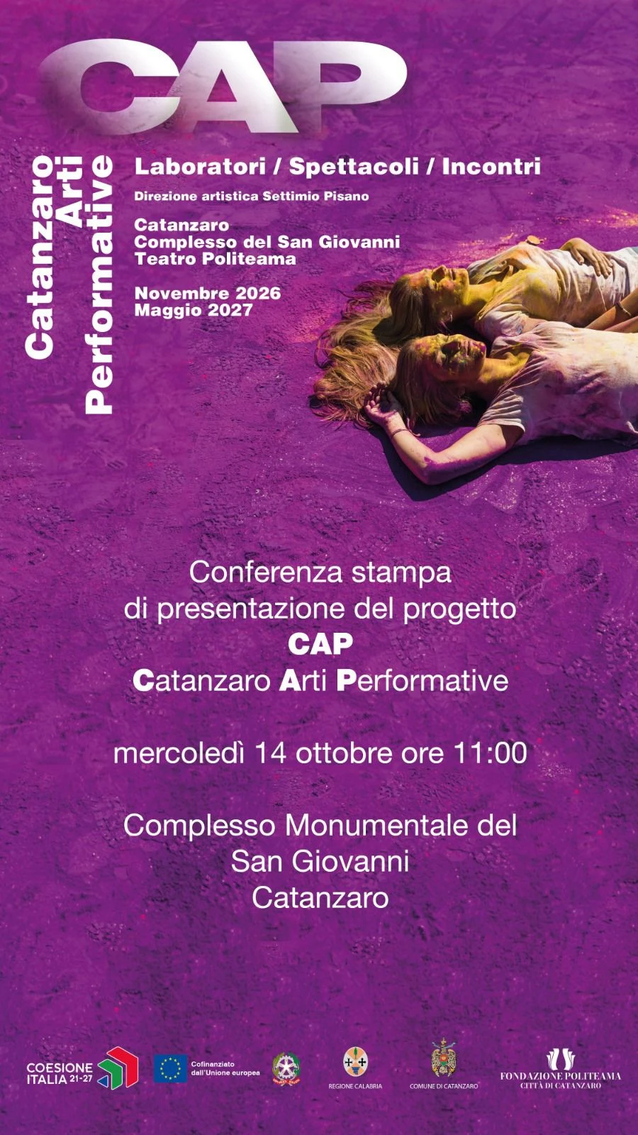 CAP-  Catanzaro Arti Performative- si presenta alla città il 14 ottobre al Complesso monumentale San Giovanni 