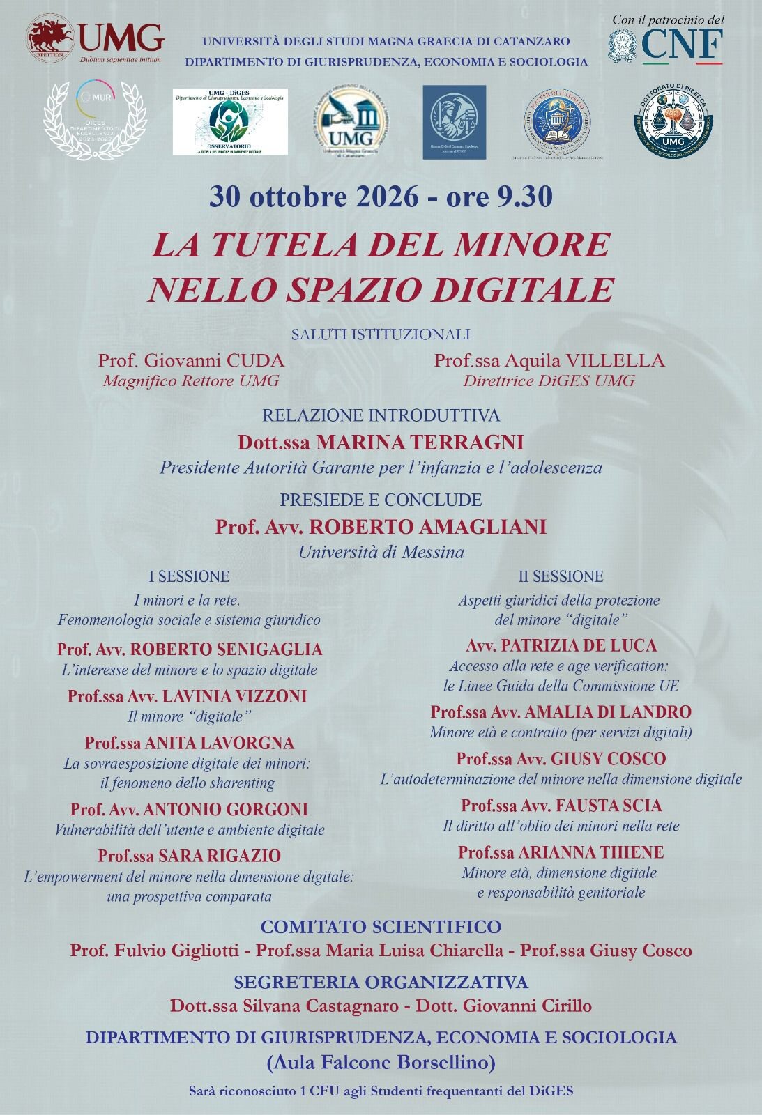 images "La tutela del minore nello spazio digitale": appuntamento all’Università Magna Graecia di Catanzaro
