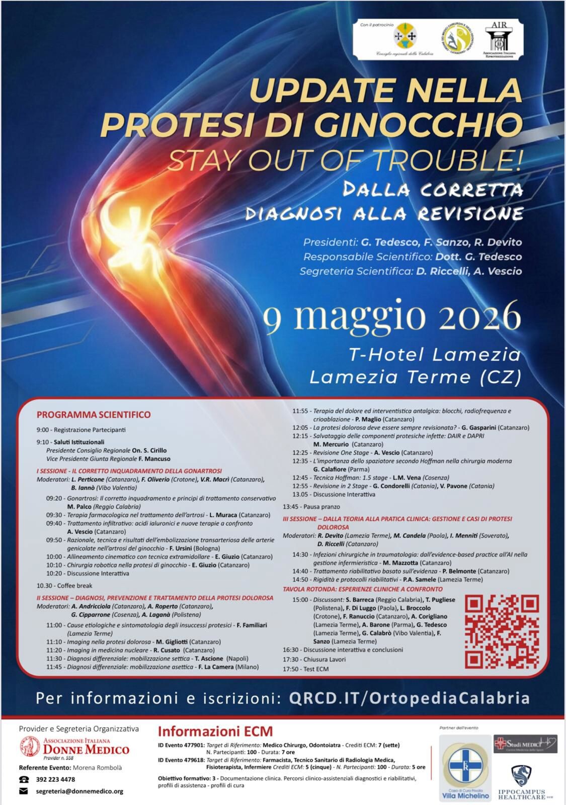 images Sanità, Lamezia ospita “Update nella protesi di ginocchio: stay out of trouble!”