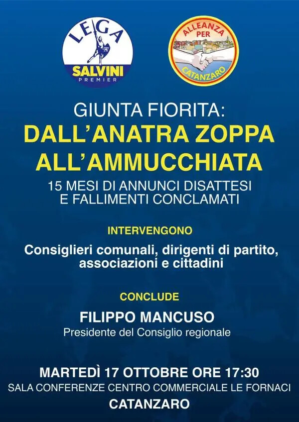 images “Dall’anatra zoppa all’ammucchiata”, Lega e Alleanza per Catanzaro vanno all'attacco