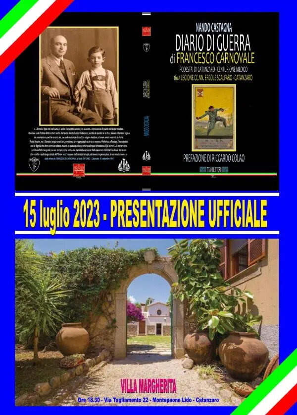 "Diario di guerra di Francesco Carnovale": a Montepaone la presentazione del libro di Nando Castagna images "Diario di guerra di Francesco Carnovale": a Montepaone la presentazione del libro di Nando Castagna