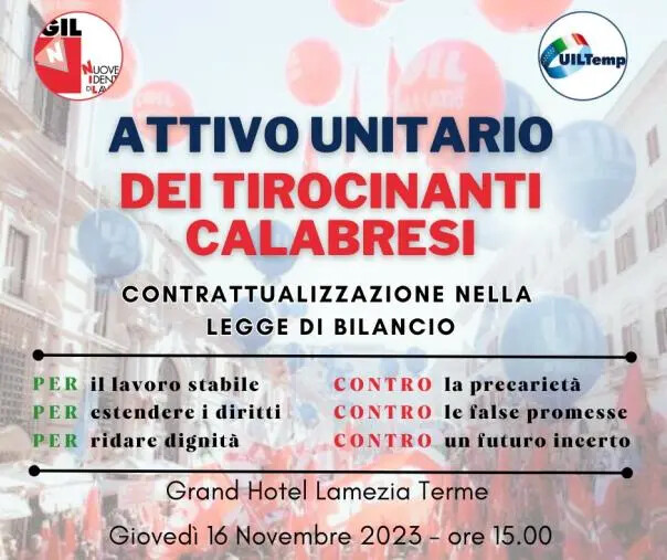 images Tirocinanti, giovedì 16 novembre a Lamezia l'attivo unitario