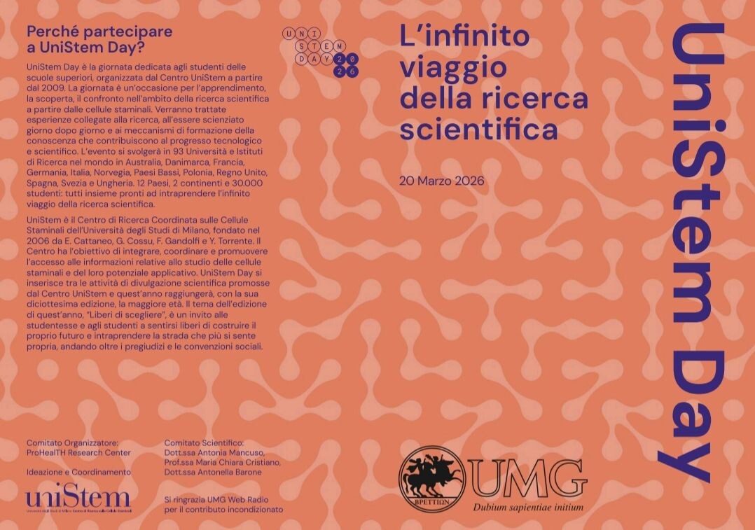 images UniStem Day, l’infinito viaggio della ricerca scientifica compie 18 anni: partecipa anche l'UMG DI Catanzaro 