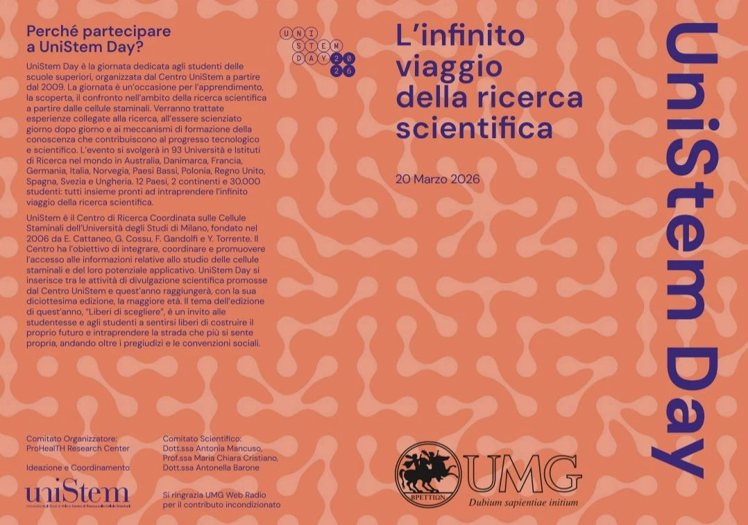 UniStem Day, l’infinito viaggio della ricerca scientifica compie 18 anni: partecipa anche l'UMG DI Catanzaro 