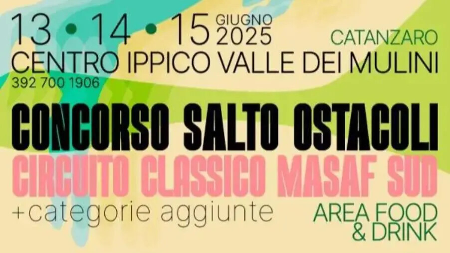 Catanzaro, al Centro Ippico Valle dei Mulini il Circuito Classico MASAF Sud: 3 giorni di sport, spettacolo e passione equestre images Catanzaro, al Centro Ippico Valle dei Mulini il Circuito Classico MASAF Sud: 3 giorni di sport, spettacolo e passione equestre