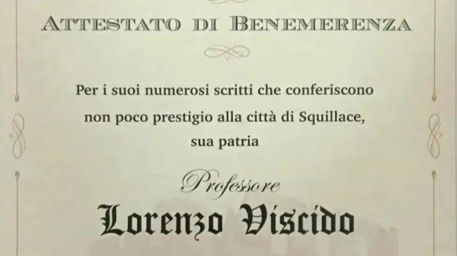L'ANIOC di Soverato consegna un attestato di benemerenza a Lorenzo Viscido, letterato di Squillace images L'ANIOC di Soverato consegna un attestato di benemerenza a Lorenzo Viscido, letterato di Squillace