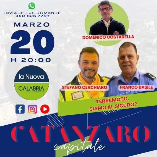 images Catanzaro Capitale speciale terremoto, parlano gli esperti. Scuole e città sono al sicuro? (DIRETTA ORE 20)