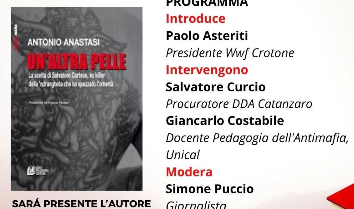 Cutro, al CELA la presentazione di "Un'altra pelle" con il procuratore Curcio