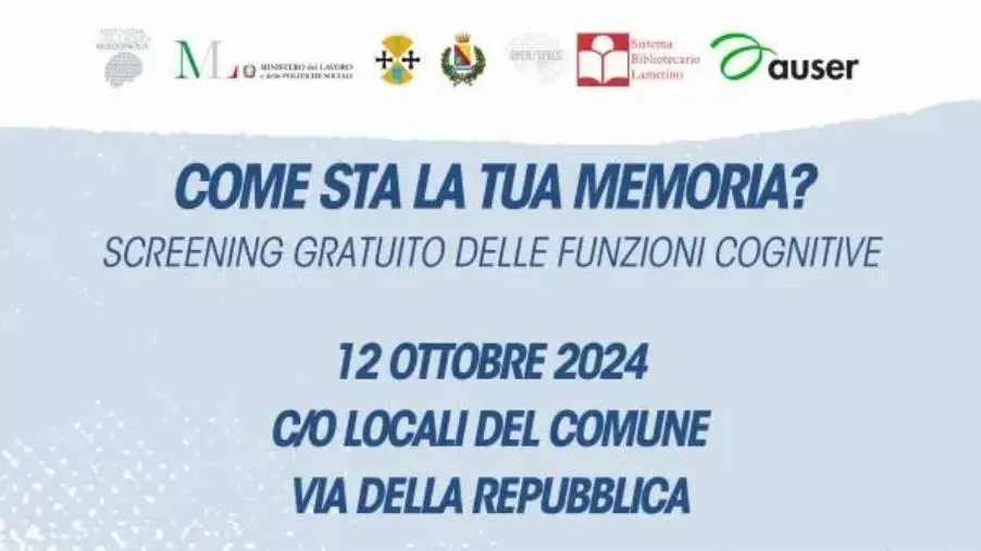 "Come sta la tua memoria?": a Girifalco lo screening gratuito delle funzioni cognitive images "Come sta la tua memoria?": a Girifalco lo screening gratuito delle funzioni cognitive