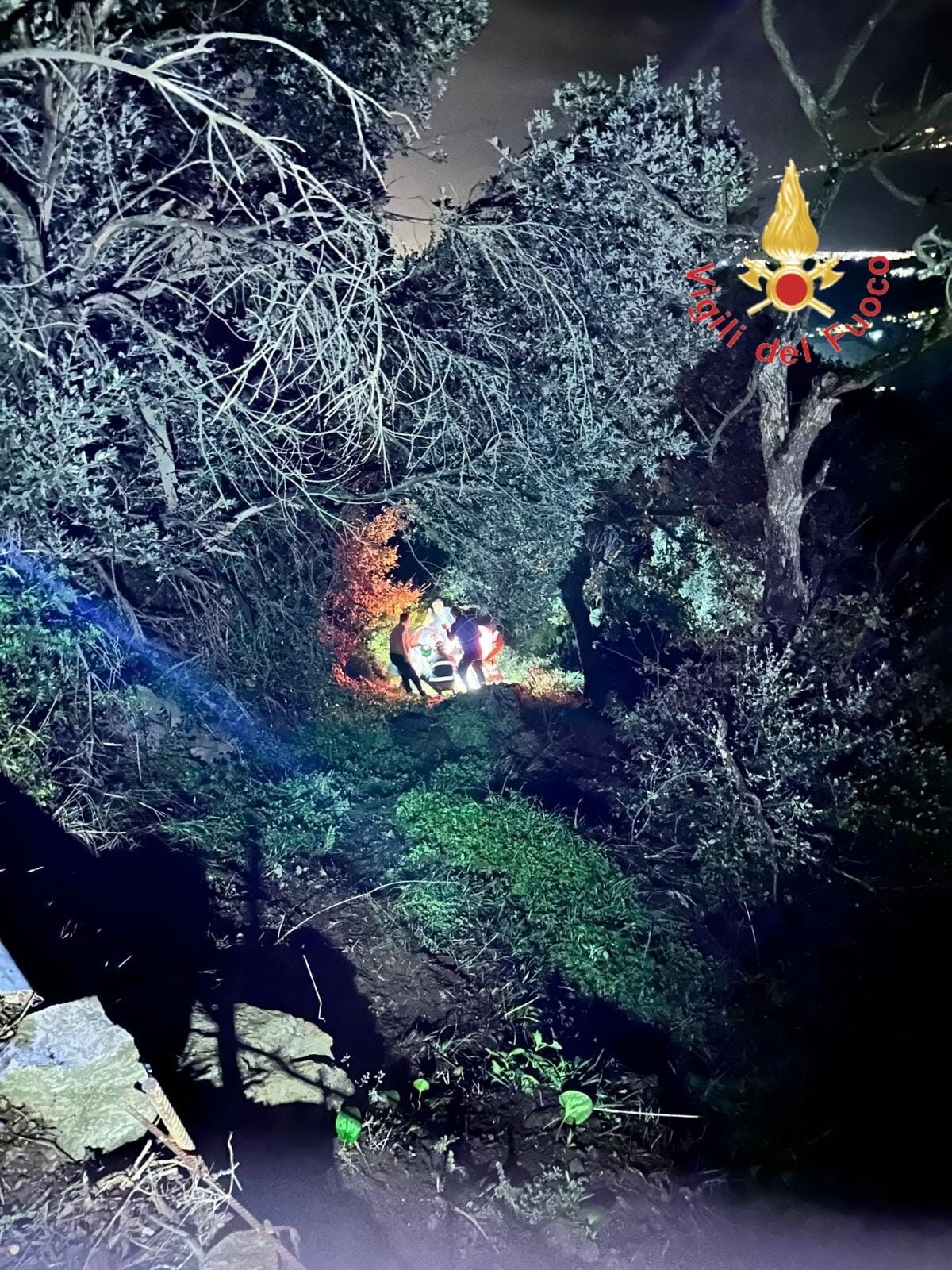 images Scivola in una scarpata a Nocera Terinese, soccorso dai vigili del fuoco 