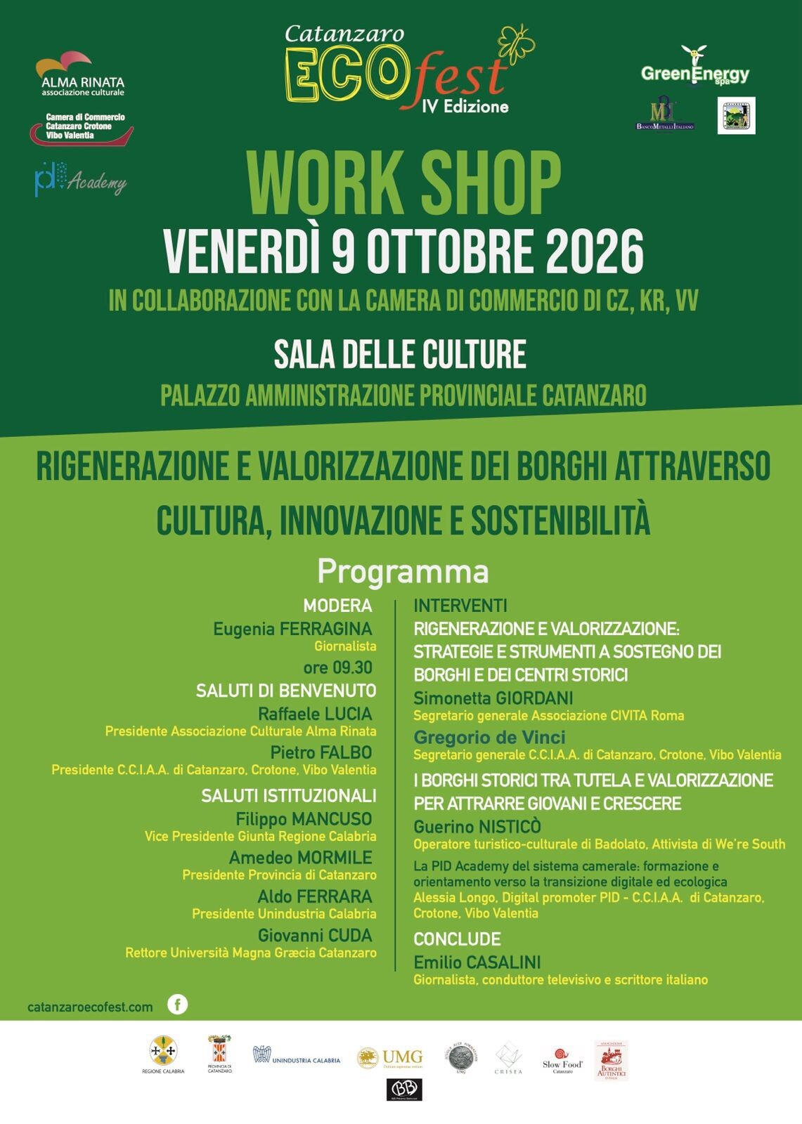 images A Catanzaro "Rigenerazione e valorizzazione dei borghi attraverso&nbsp;cultura, innovazione e sostenibilità"