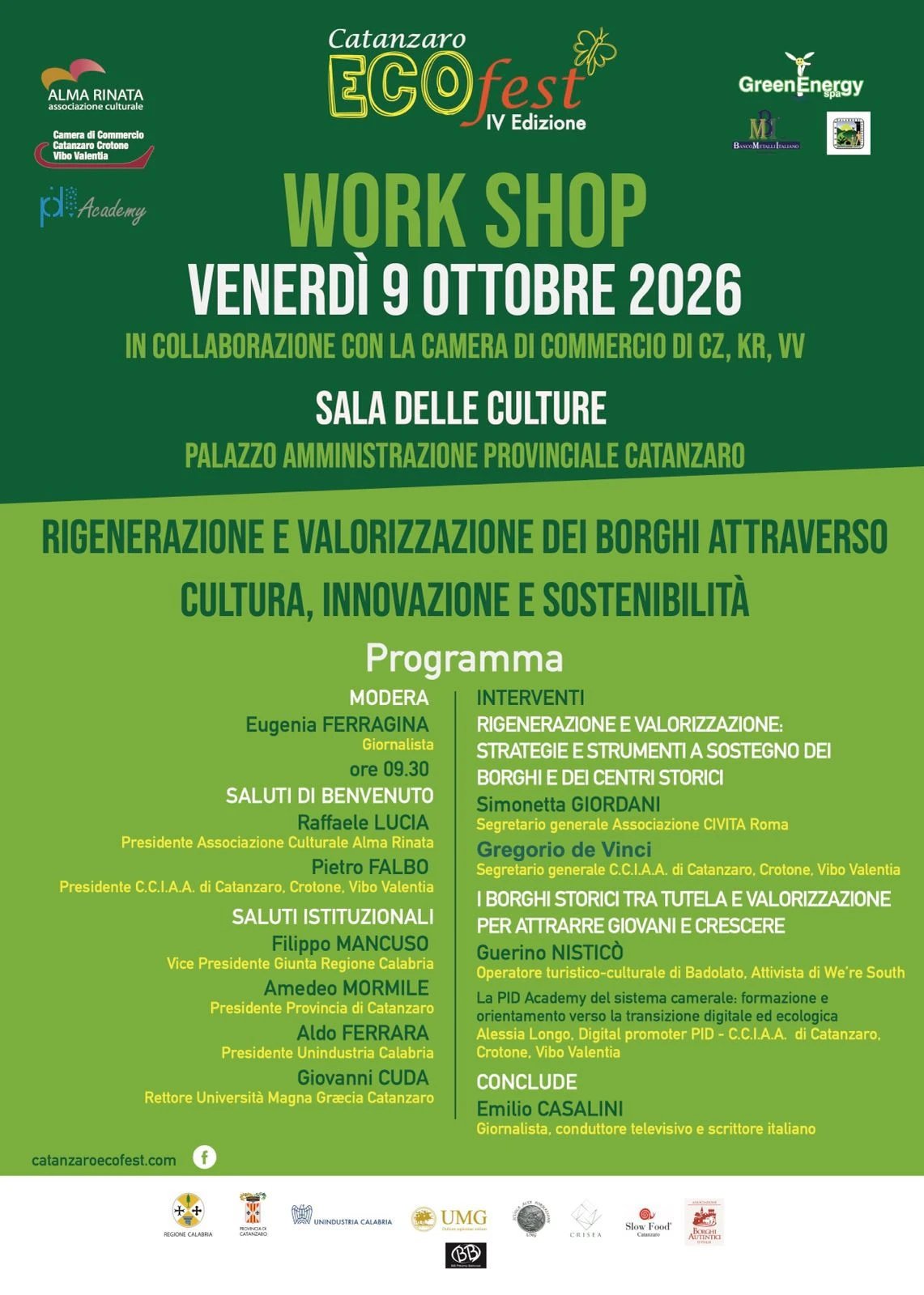A Catanzaro "Rigenerazione e valorizzazione dei borghi attraverso&nbsp;cultura, innovazione e sostenibilità"
