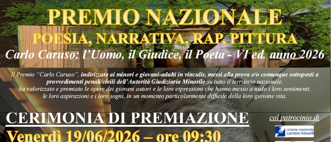 L’Associazione “Carlo Caruso aps” premia i giovani ristretti di tutta Italia: cerimonia a Catanzaro