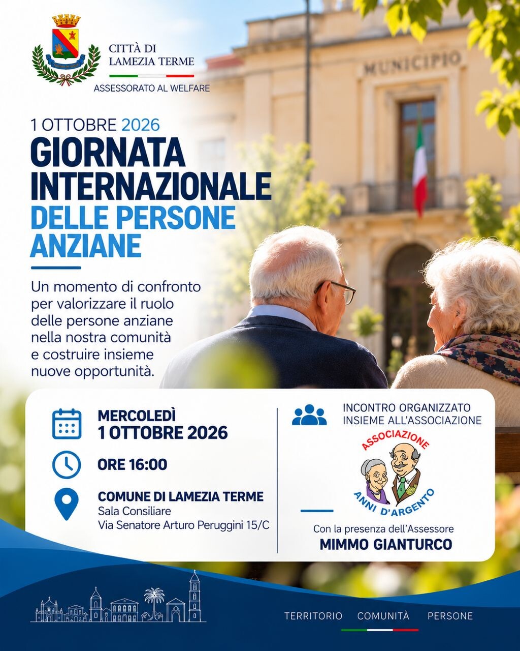 images Lamezia, Giornata internazionale delle persone anziane: il 1° ottobre incontro in Sala consiliare 