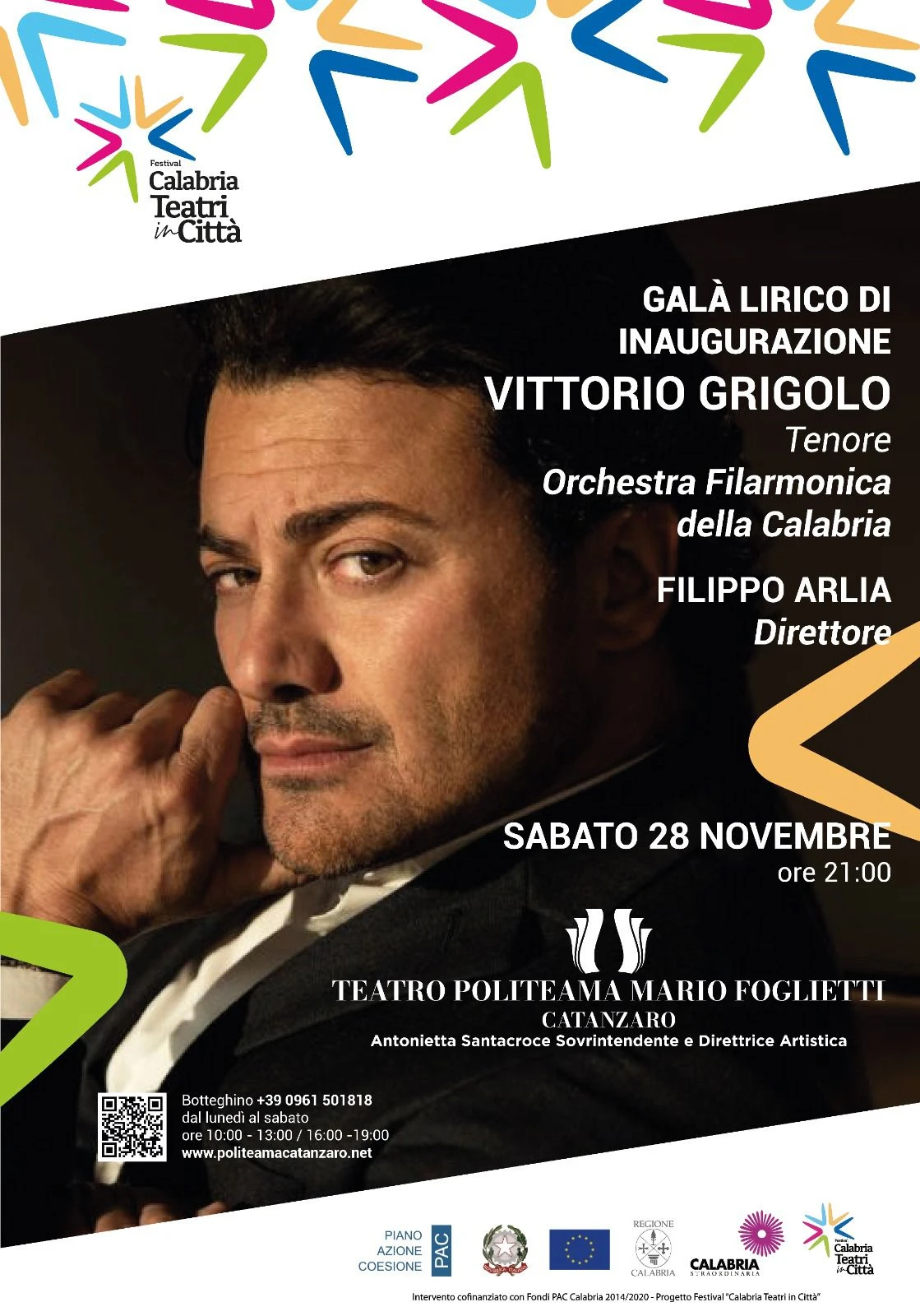 La grande musica nella stagione del Teatro Politeama: dal galà lirico con Vittorio Grigòlo alla voce di Tosca tanti eventi in abbonamento