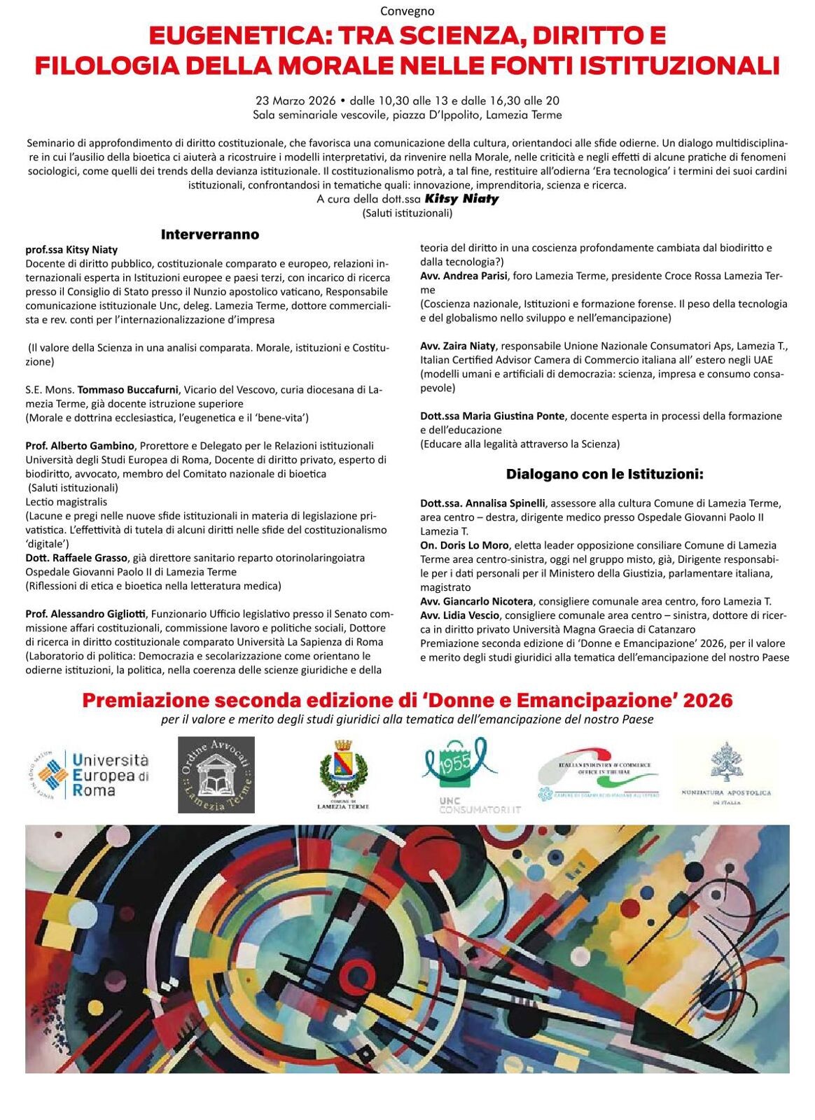 images Lamezia ospita un seminario di approfondimento di diritto costituzionale, bioetica e morale