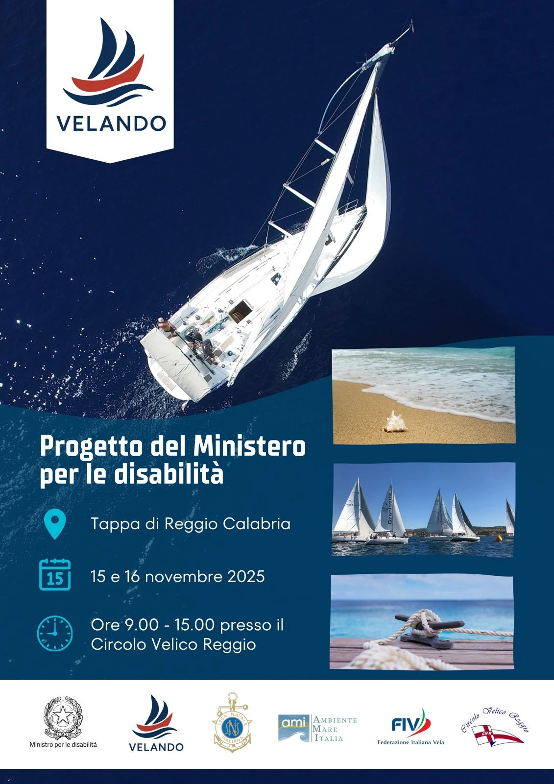 Reggio Calabria sarà protagonista di “Velando”, l' iniziativa di velaterapia promossa dal Ministro per le Disabilità