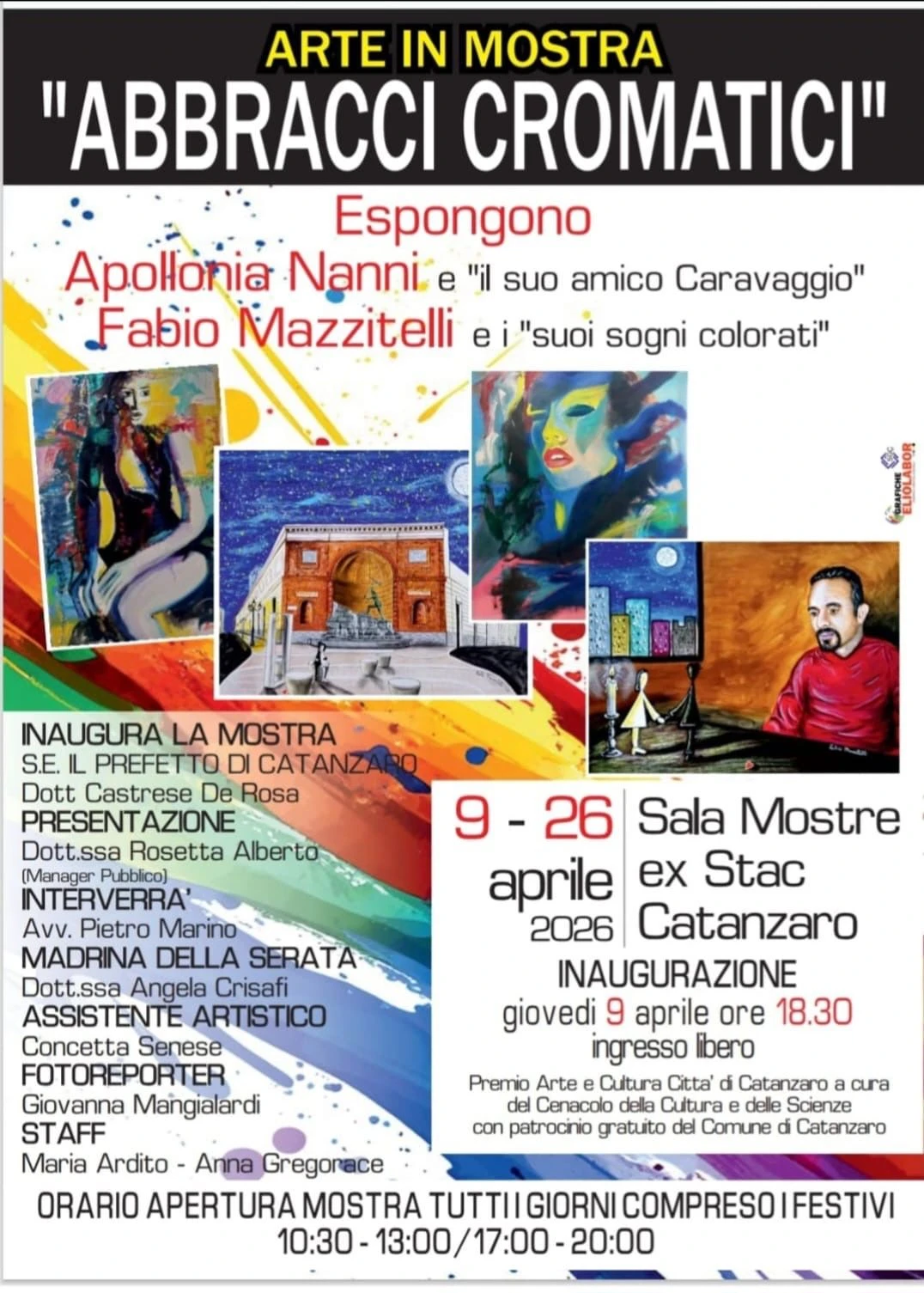 “Abbracci Cromatici”, a Catanzaro una mostra che unisce arte e solidarietà