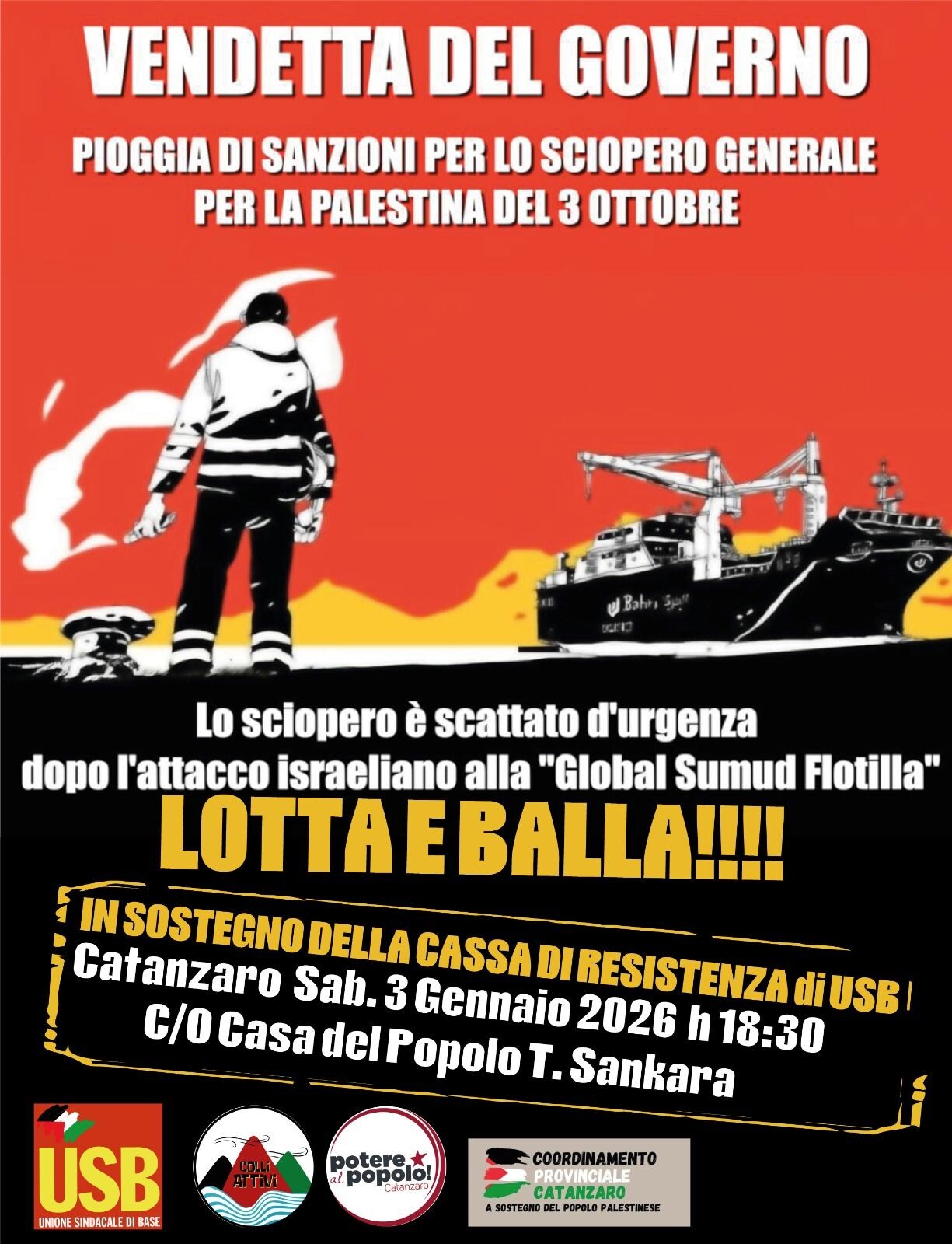 images A Catanzaro “Lotta e balla” a sostegno di chi ha avuto il coraggio di denunciare la guerra in Palestina  &nbsp;