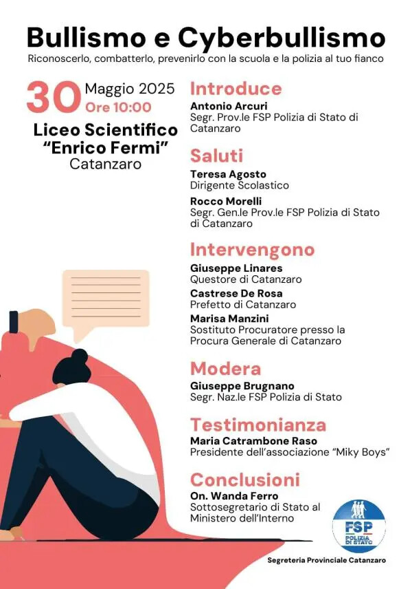 images Catanzaro, "Bullismo e cyberbullismo": al Liceo 'Fermi' l'incontro promosso da Fsp Polizia