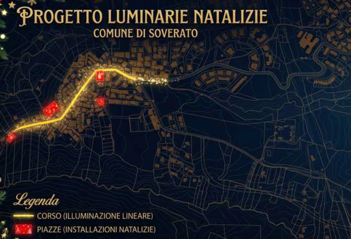 Soverato si illumina per Natale: un percorso di luce tra mare e borgo