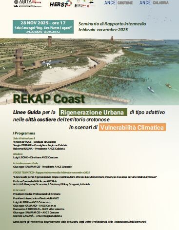 Domani a Crotone la presentazione dell’iniziativa “REKAP Coast” – Seminario di Rapporto Intermedio images Domani a Crotone la presentazione dell’iniziativa “REKAP Coast” – Seminario di Rapporto Intermedio