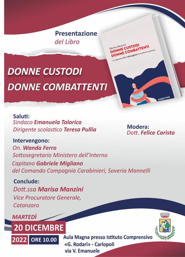 Carlopoli, martedì il procuratore Manzini presenta “Donne custodi, Donne combattenti. La signoria della ‘ndrangheta su territori e persone”  images Carlopoli, martedì il procuratore Manzini presenta “Donne custodi, Donne combattenti. La signoria della ‘ndrangheta su territori e persone”